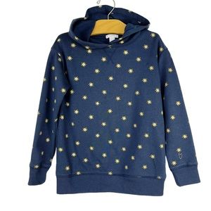 Crewcuts Gold Metallic Stars Hoodie Sweatshirt Navy Blue Small 6/7